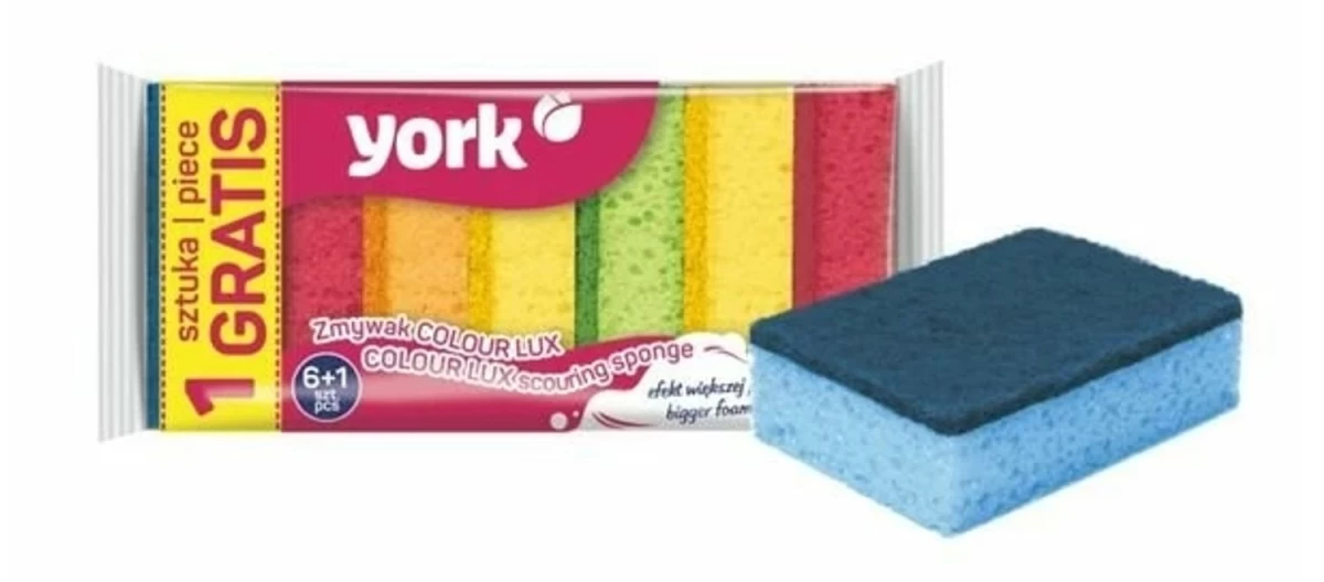 york, colour Lux Virtuvės Kempinėlė, 6 + 1 Pakuotė.