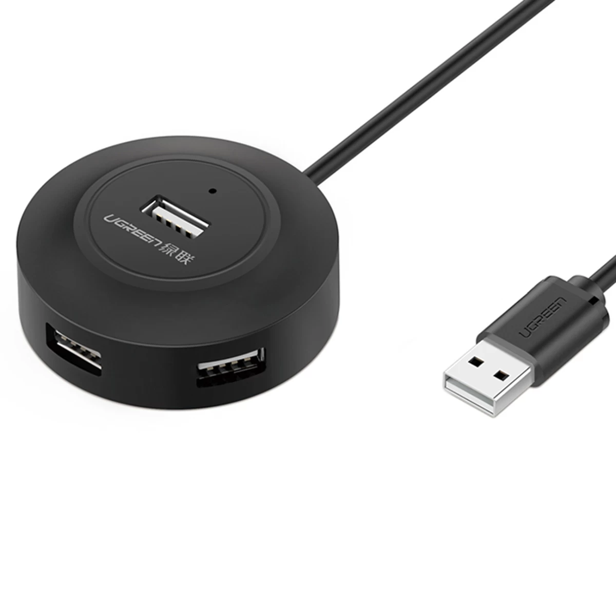 4-in-1 Hub šakotuvo Adapteris Iš Usb 2.0 į 4x Usb-a 480mb/s 1 M Juodas 4-in-1 Hub šakotuvo Adapteris Iš Usb 2.0 į 4x Usb-a 480mb/s 1 M Juodas