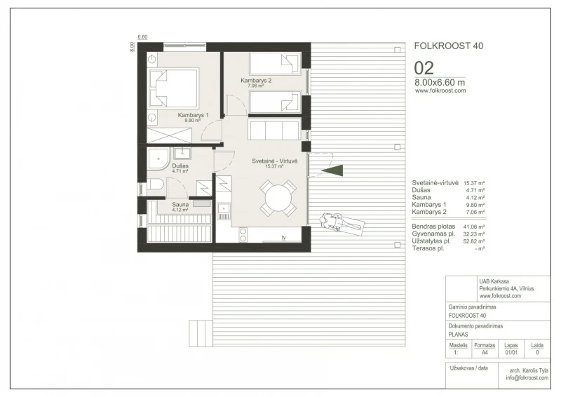 Skydinis namas FOLKROOST 40