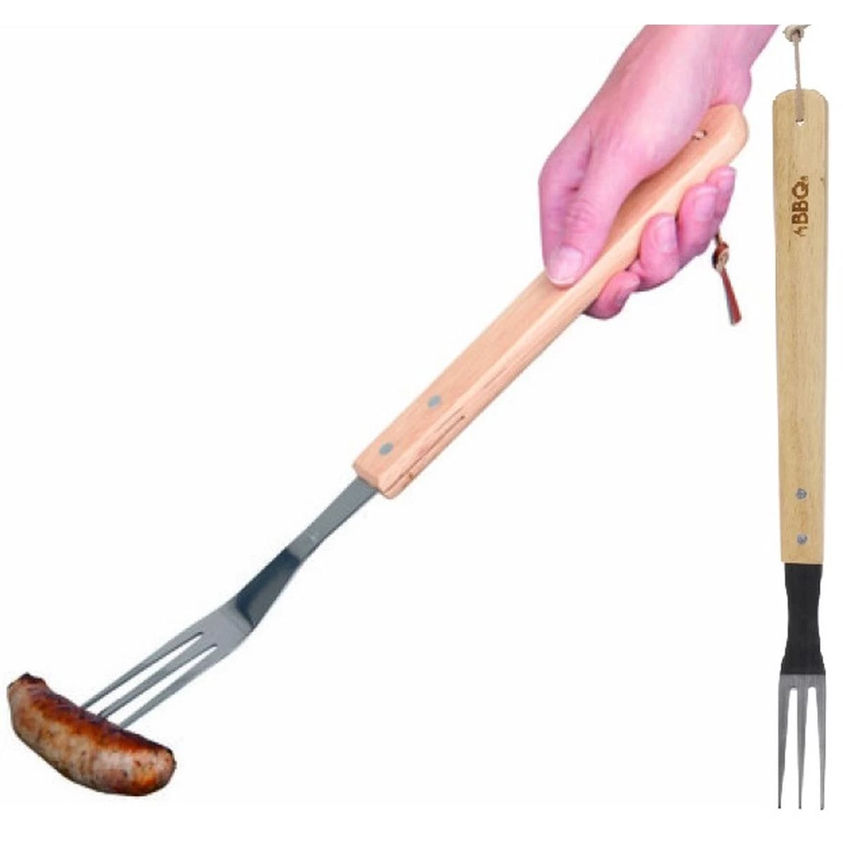 46 Cm Kepsninės šakutė Su Medine Rankena