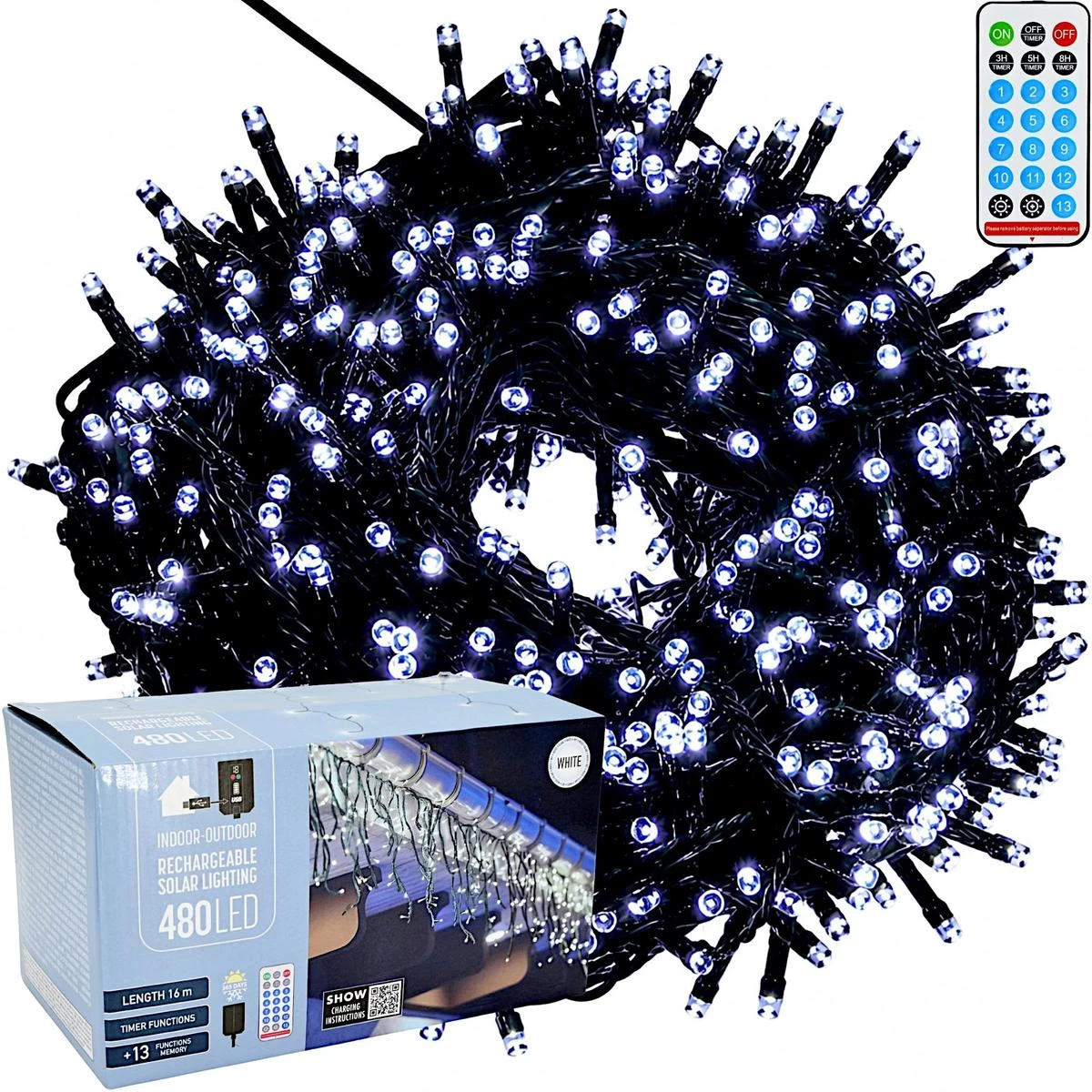 480 Led Baltos Spalvos šviesos Grandinė