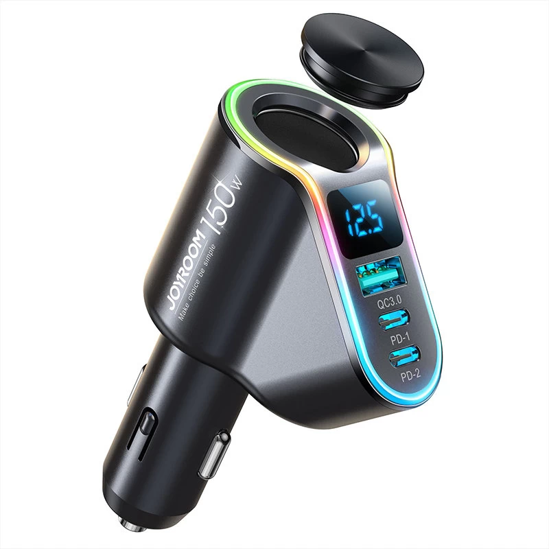 4in1 Greitasis įkroviklis Usb-a 2x Usb-c Pd 150w Juodas