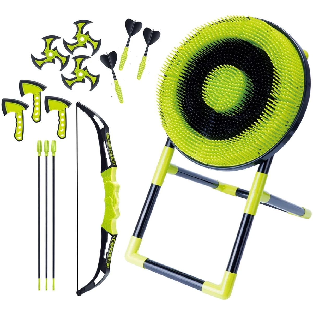 4in1 žaidimų Rinkinys Strėlės Lankas Kirvis šurikenas