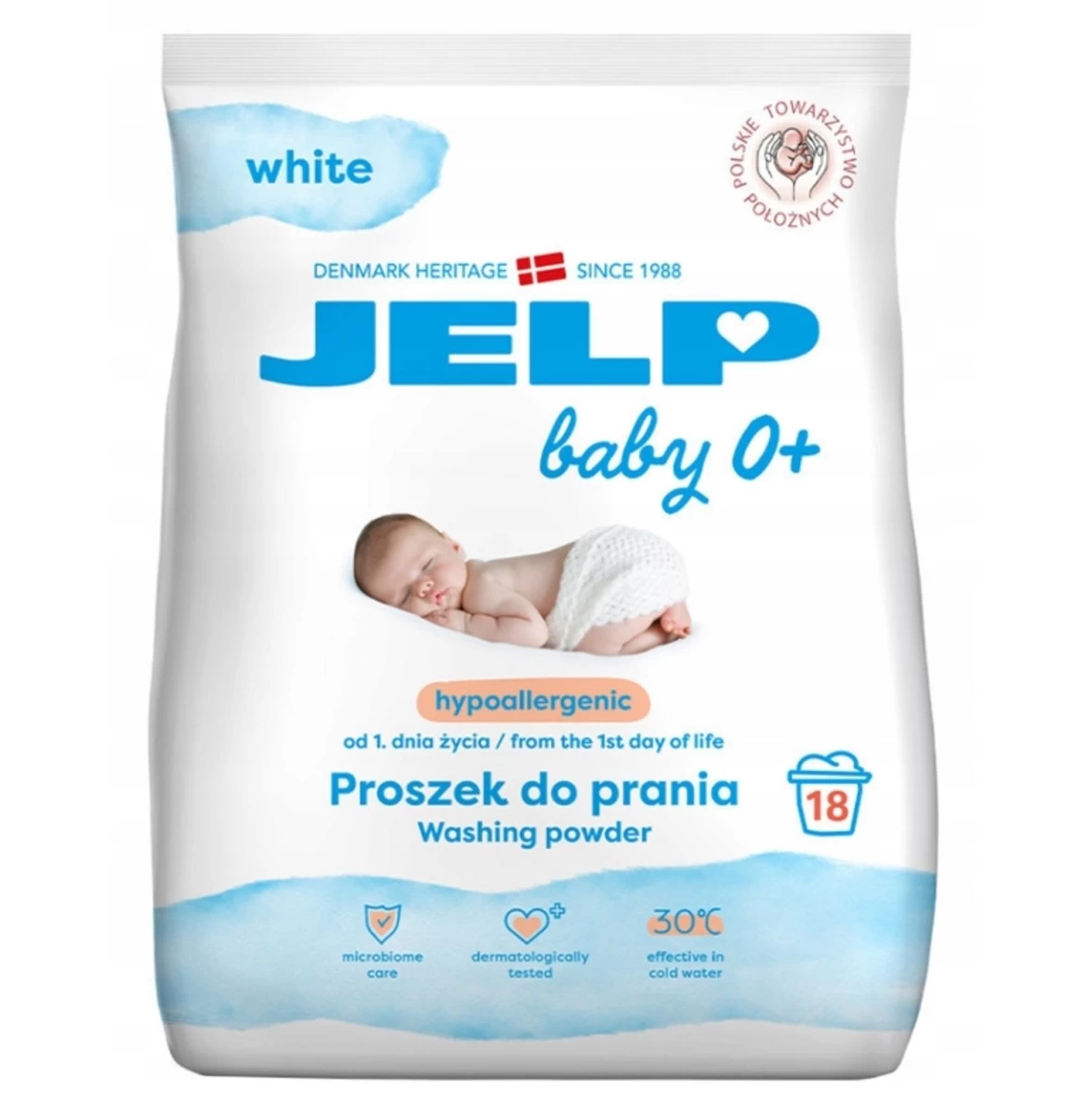 jelp Baby 0+ Balti Skalbimo Milteliai, 1,35 Kg