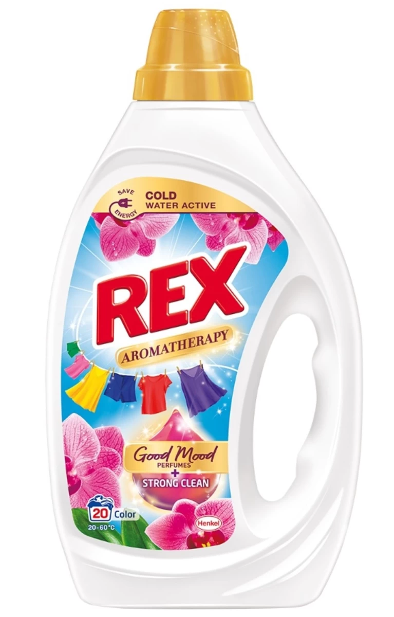 rex Aromatherapy Orchid Color Spalvotų Audinių Skalbimo Gelis, 900 Ml