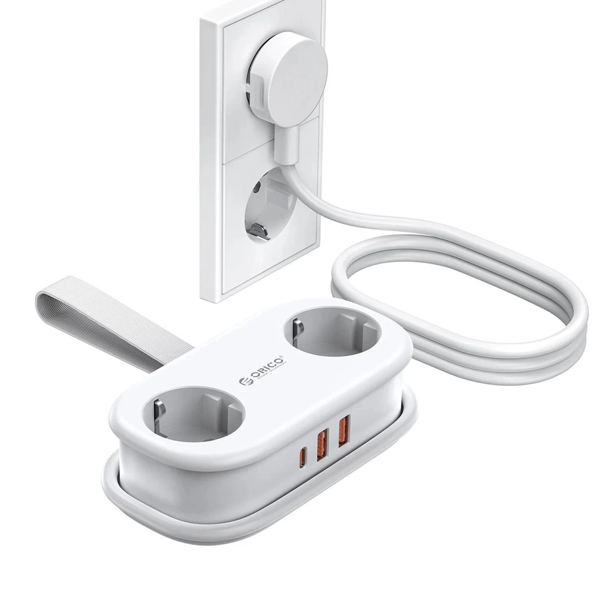5-in-1 Maitinimo Juosta Ac Usb-a Usb-c Gan 20 W – Balta