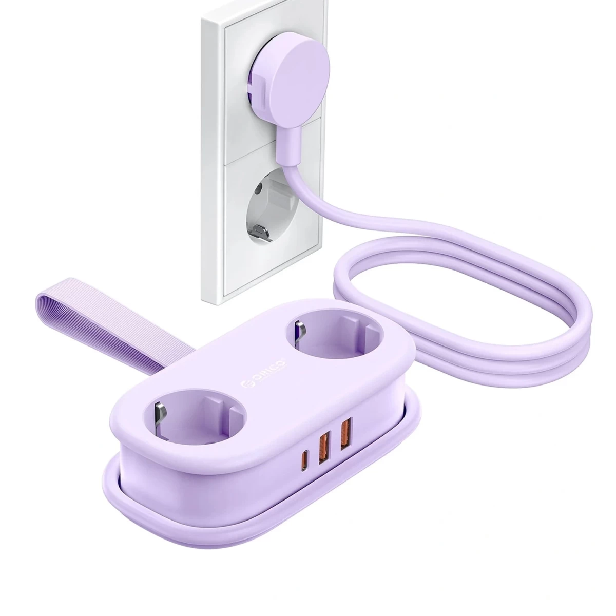 5-in-1 Maitinimo Juosta Ac Usb-a Usb-c Gan 20 W – Violetinė
