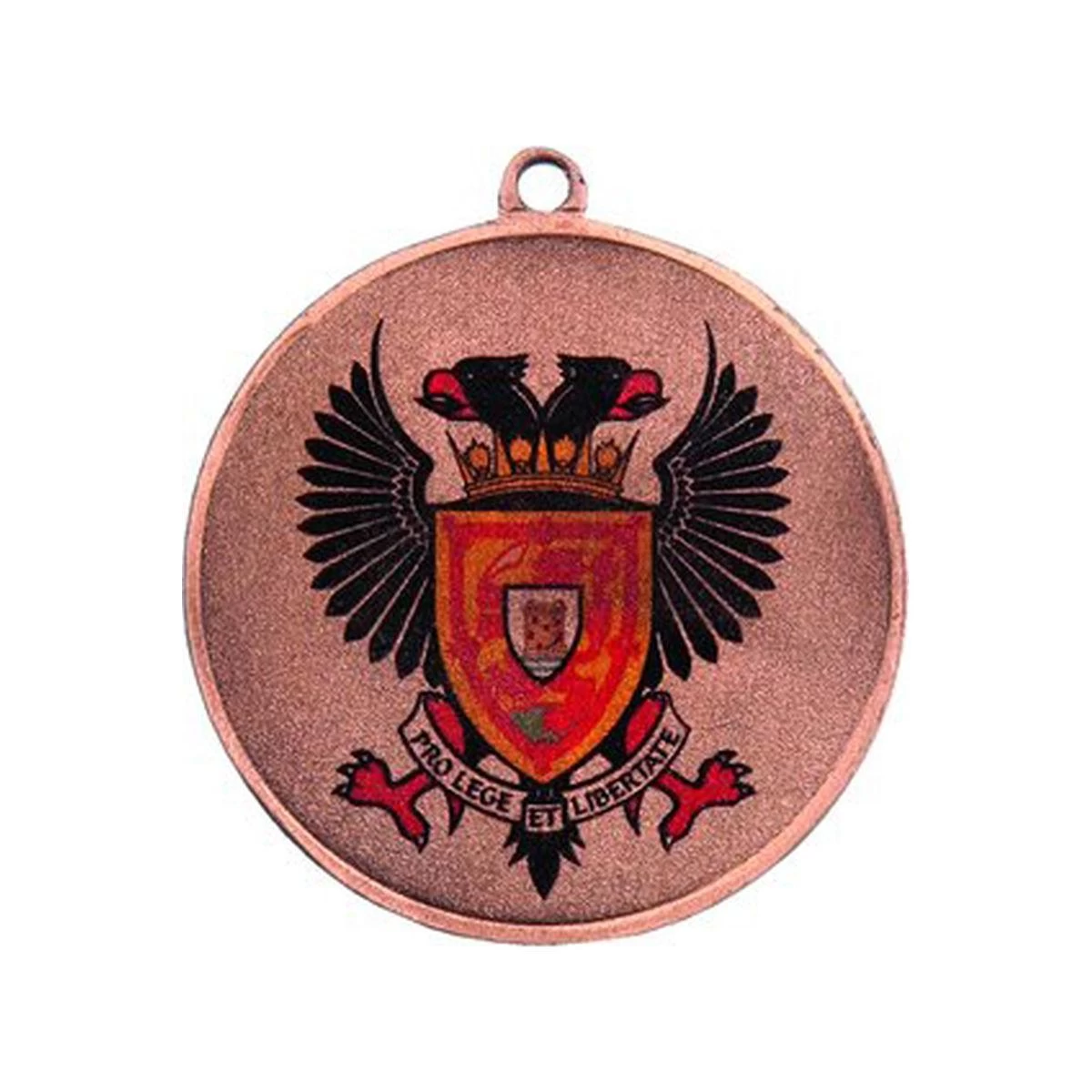 50 Mm Bronzos Medalis Su Vieta Emblemai - Plieninis Medalis Su Luxorjet Spalvota Spauda