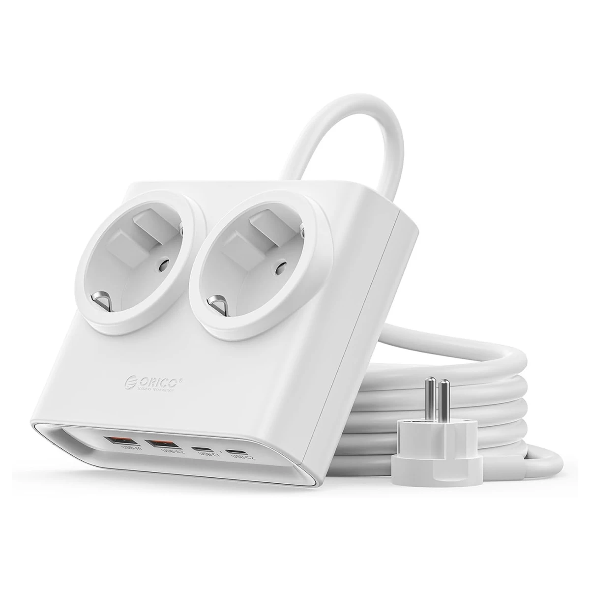 6-in-1 Maitinimo Juosta Ac Usb-a Usb-c 25 W – Balta