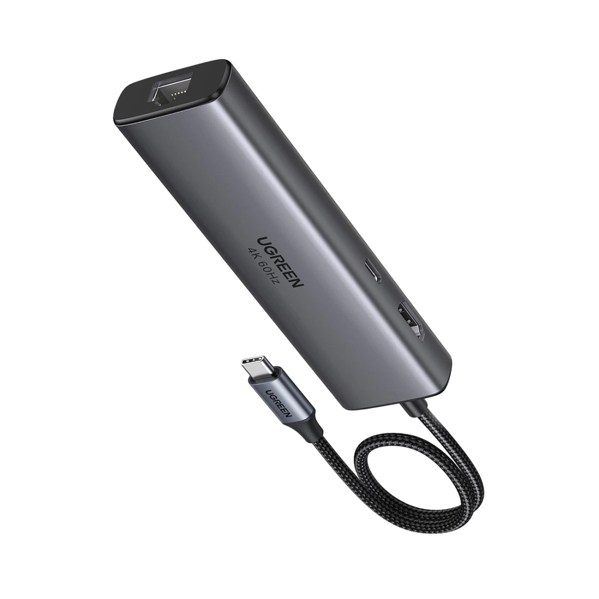 6-in-1 Usb-c į Hdmi Usb-c Usb-c Usb-a Ethernet šakotuvas Hub - Pilkas