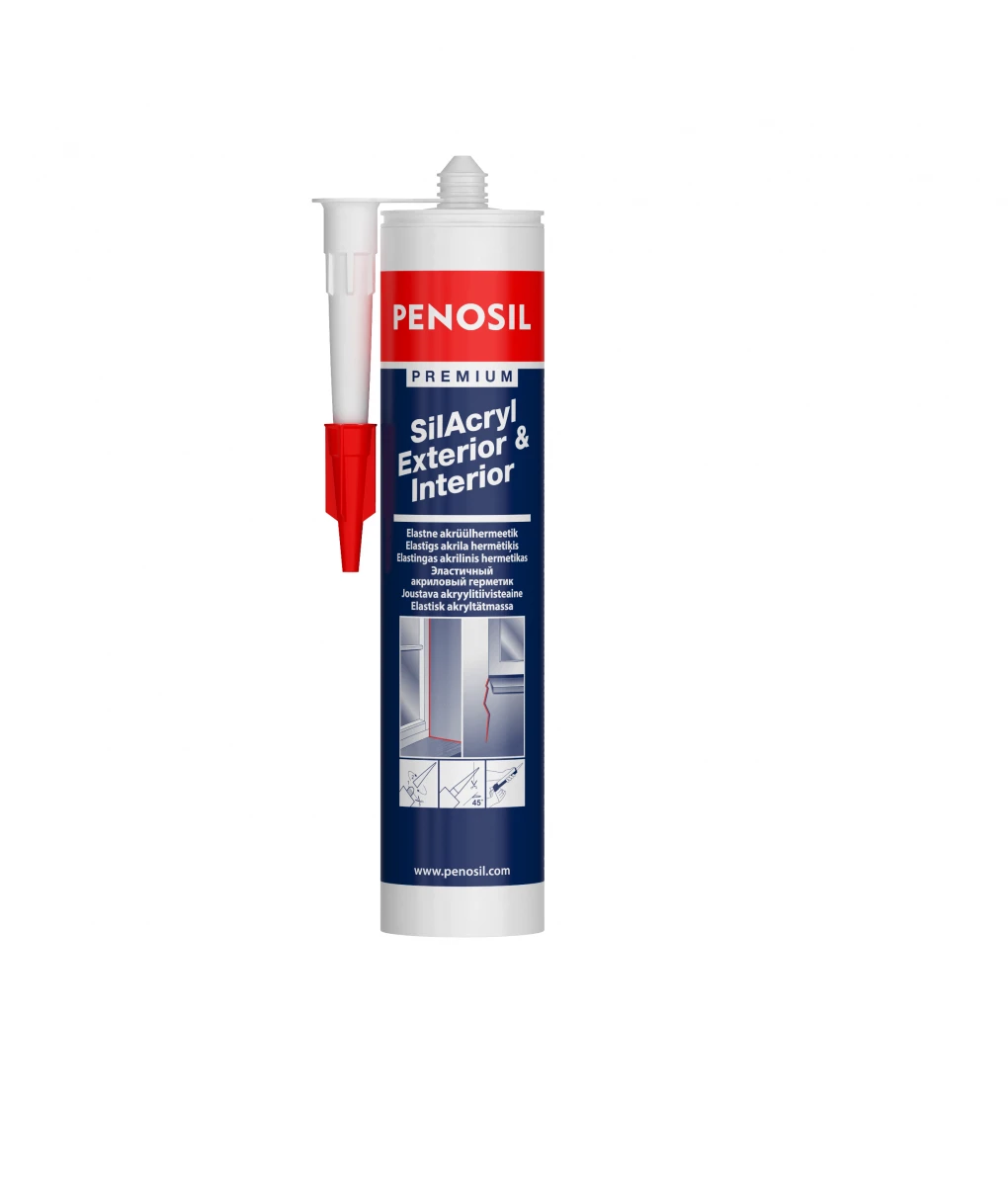 Silikonizuotas akrilinis hermetikas PENOSIL Premium SilAcryl Exterior &amp; Interior