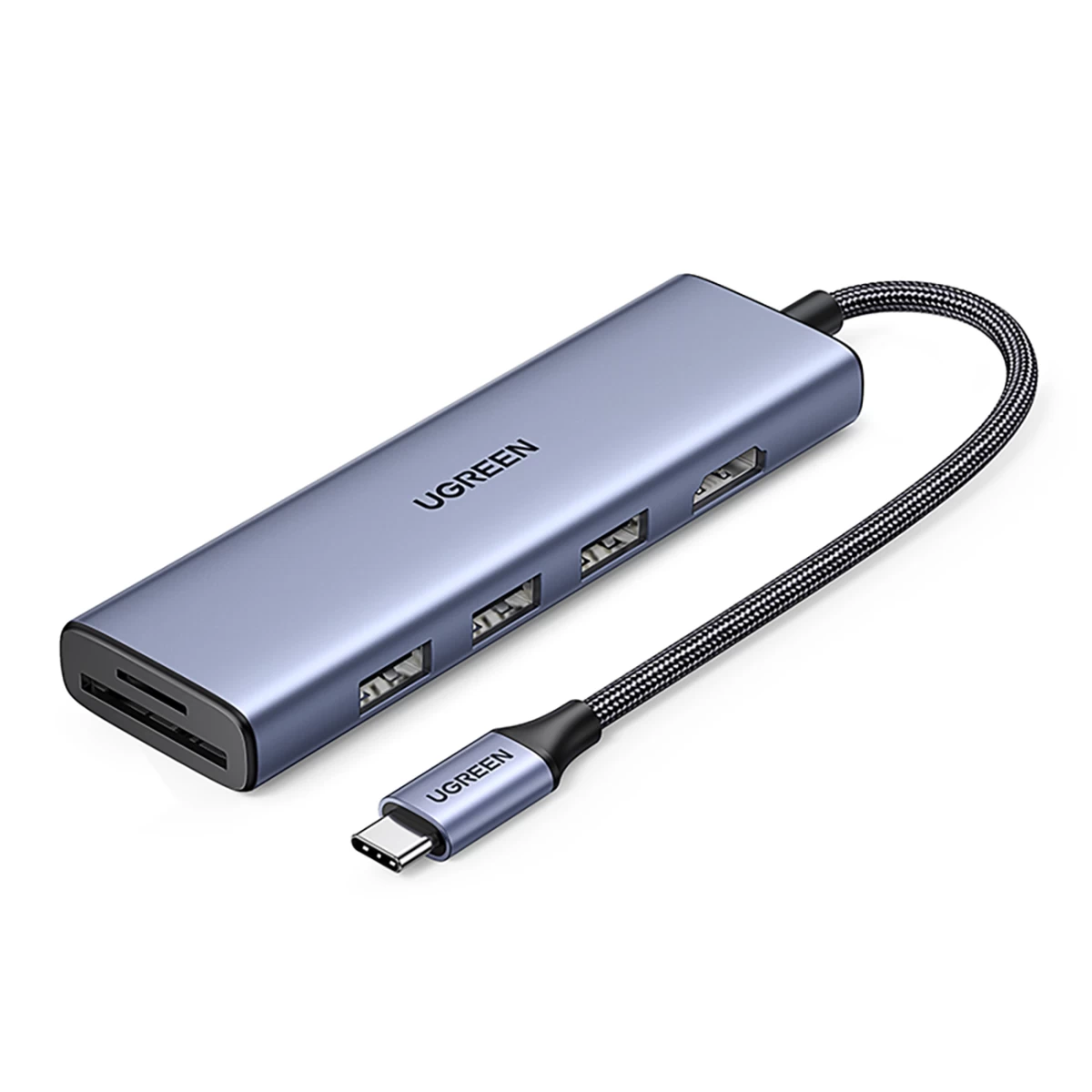 6in1 Hub Adapteris Usb-c - Hdmi / Usb-a / Sd Tf Kortelių Skaitytuvas - Pilkas 6in1 Hub Adapteris Usb-c - Hdmi / Usb-a / Sd Tf Kortelių Skaitytuvas - Pilkas