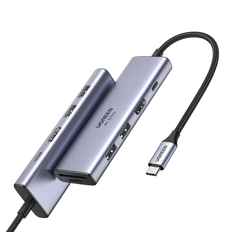 6in1 Usb-c Daugiafunkcinis šakotuvas - 2x Usb Hdmi 4k Sd Ir Tf Kortelių Skaitytuvas Usb-c Pd 100w Pilkas 6in1 Usb-c Daugiafunkcinis šakotuvas - 2x Usb Hdmi 4k Sd Ir Tf Kortelių Skaitytuvas Usb-c Pd 100w Pilkas