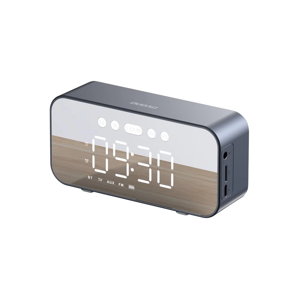 6in1 žadintuvas Radijas Fm Garsiakalbis Bluetooth Aux Tf Tf Sd Kortelių Skaitytuvas Sidabrinis