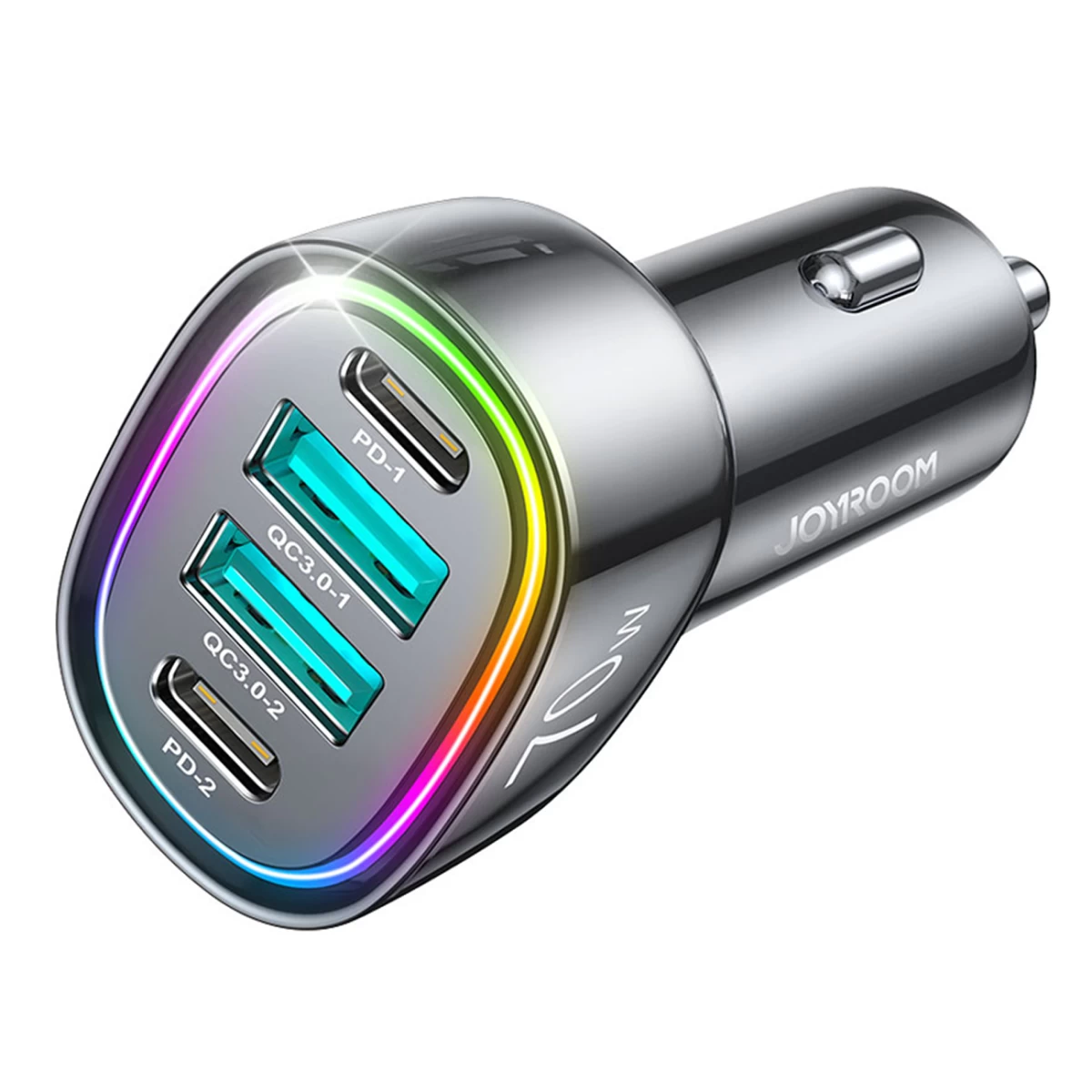 70 W Automobilinis įkroviklis Su 4 Prievadais 2x Usb-c Pd 2x Usb Qc Juodas