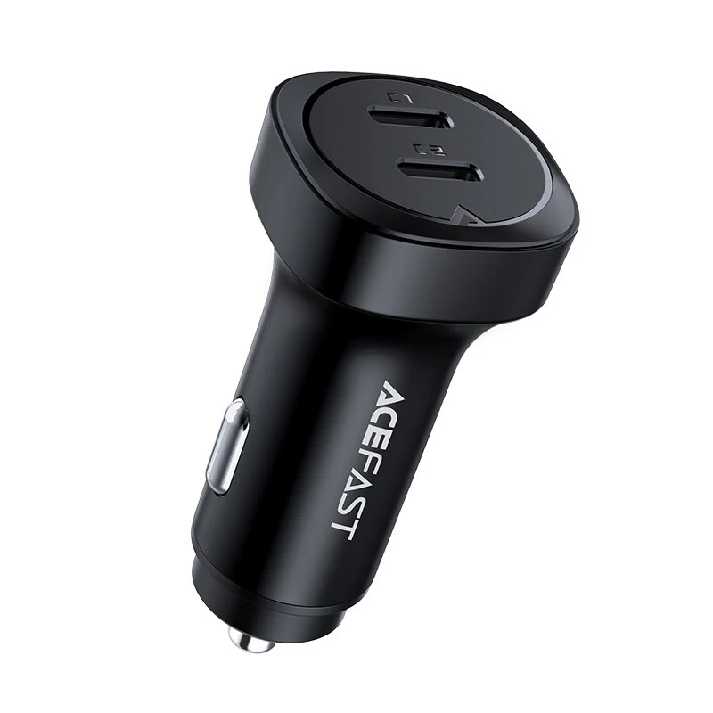 72w 2x Usb-c Power Delivery Qc 3.0 Automobilinis įkroviklis, Juodas