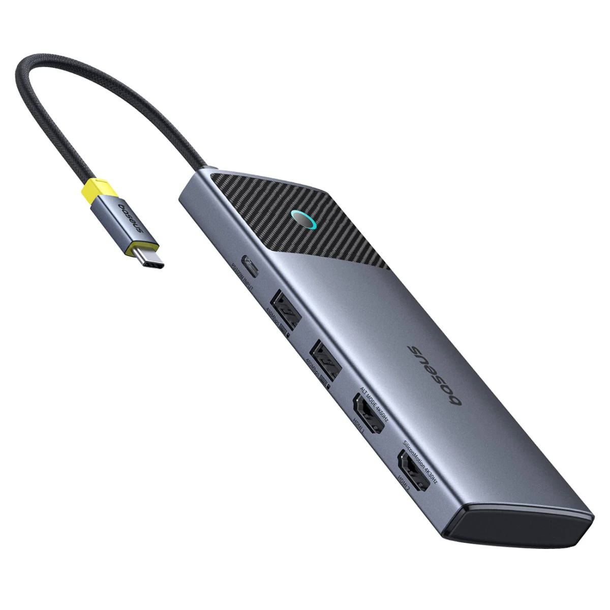 7in1 Hub Adapteris Metal Gleam Series Ii Usb-c Pd100w / 2x Usb-a / 2x Hdmi 4k / Usb-c 3.0
