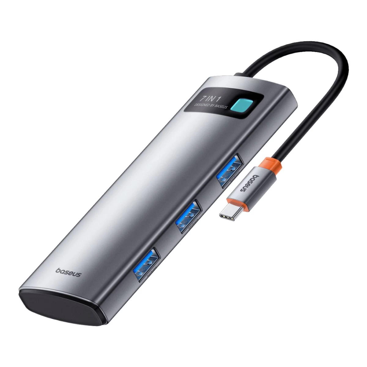 7in1 Hub Adapteris Metal Gleam Series Usb-c į Usb-c Pd 3x Usb-a Hdmi Sd Tf Pilkas 7in1 Hub Adapteris Metal Gleam Series Usb-c į Usb-c Pd 3x Usb-a Hdmi Sd Tf Pilkas