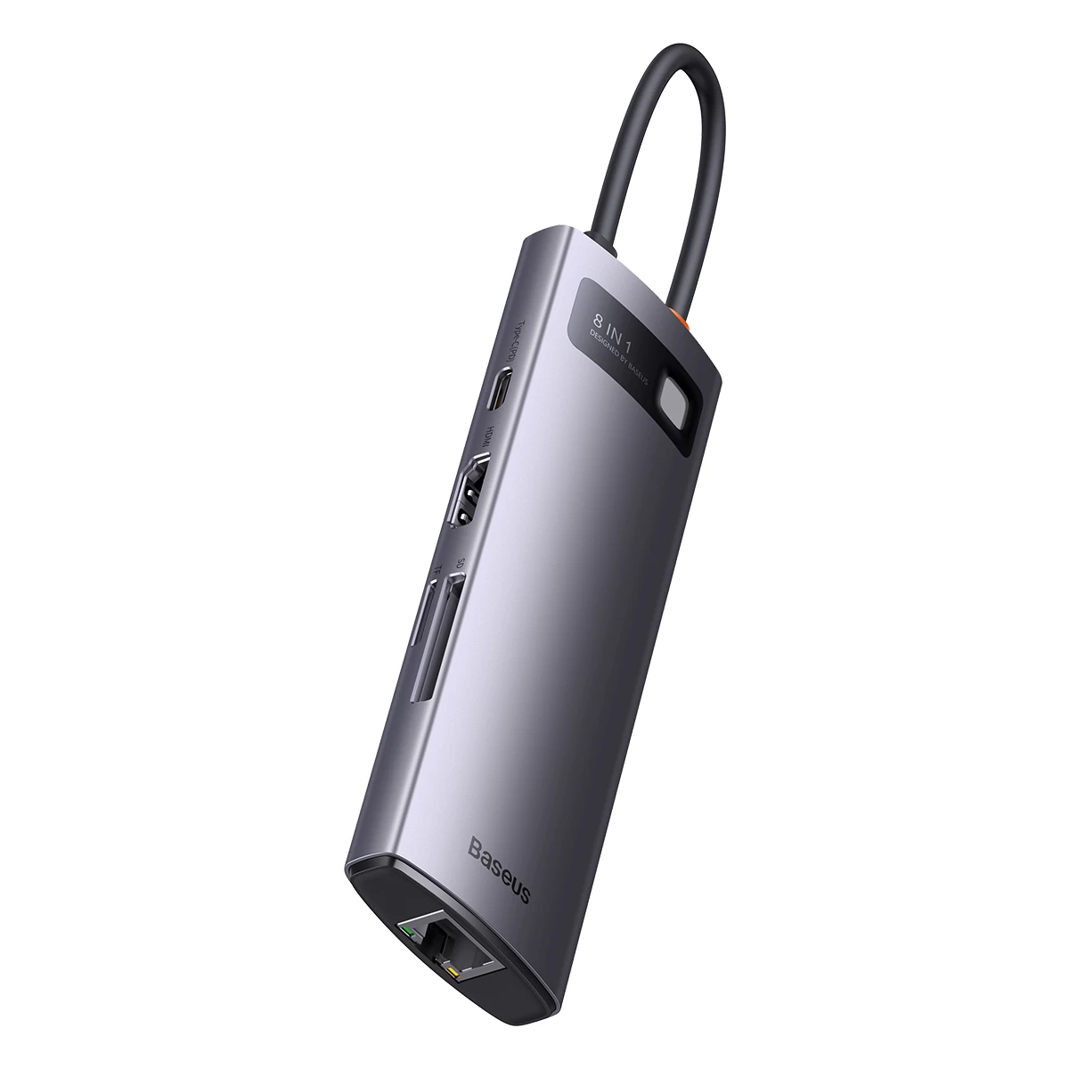 8in1 Hub Adapteris Starjoy Usb-c į Usb-c Pd 3x Usb-a Hdmi Rj-45 Sd Tf Pilkas 8in1 Hub Adapteris Starjoy Usb-c į Usb-c Pd 3x Usb-a Hdmi Rj-45 Sd Tf Pilkas