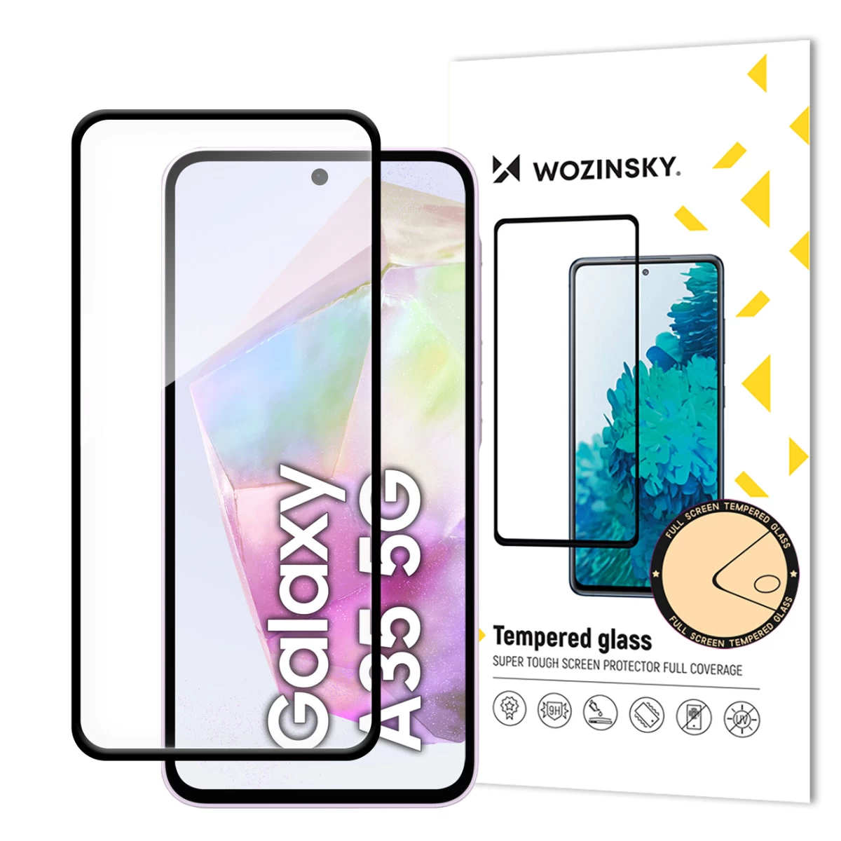 9h Grūdintas Stiklas samsung Galaxy A35 Ekranui Su Juodu Rėmeliu