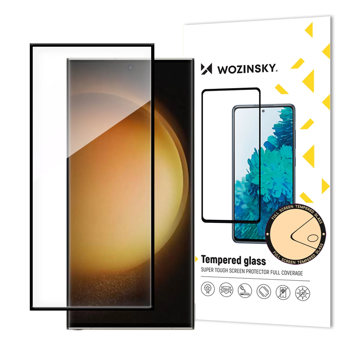 9h Grūdintas Stiklas, Skirtas samsung Galaxy S24 Ultra Su Juodu full Glue Rėmeliu