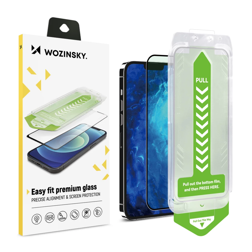 9h Grūdintas Stiklas Su Tvirtinimo Rėmeliu, Skirtas iphone 15 Plus Premium Glass, Juodas