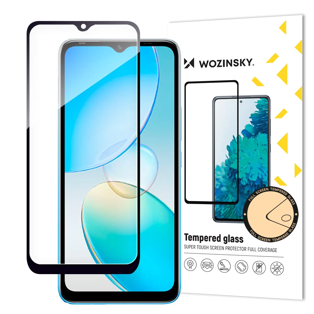 9h Grūdintas Stiklas Visam infinix Hot 12i Ekranui Su case Friendly Rėmeliu, Juodas