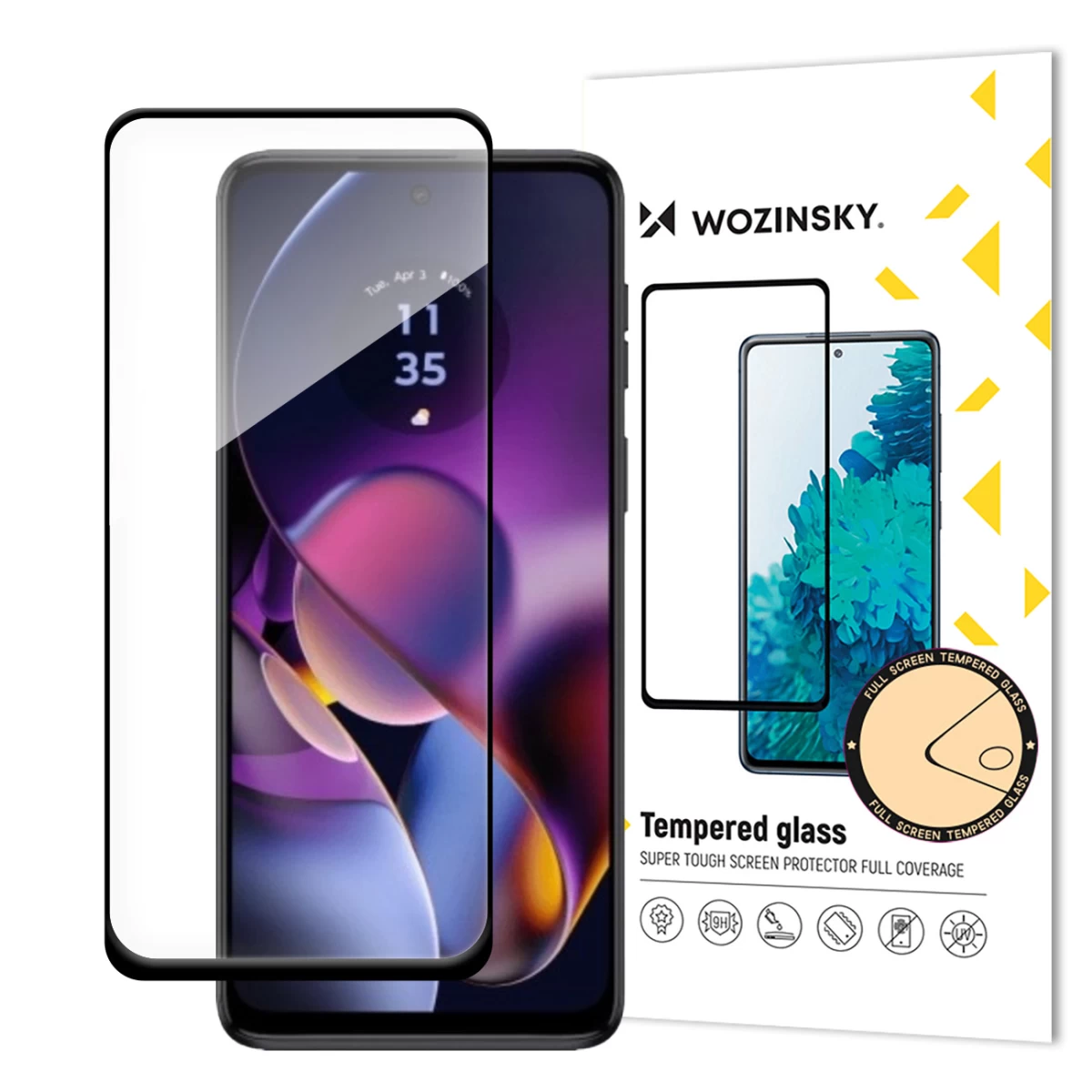 9h Grūdintas Stiklas Visam motorola Moto G54 Ekranui Su Juodu Rėmeliu