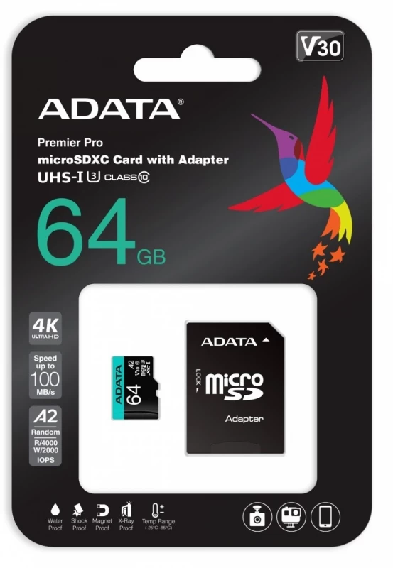 A-data Atminties Kortelės 64 Gb Adapteris