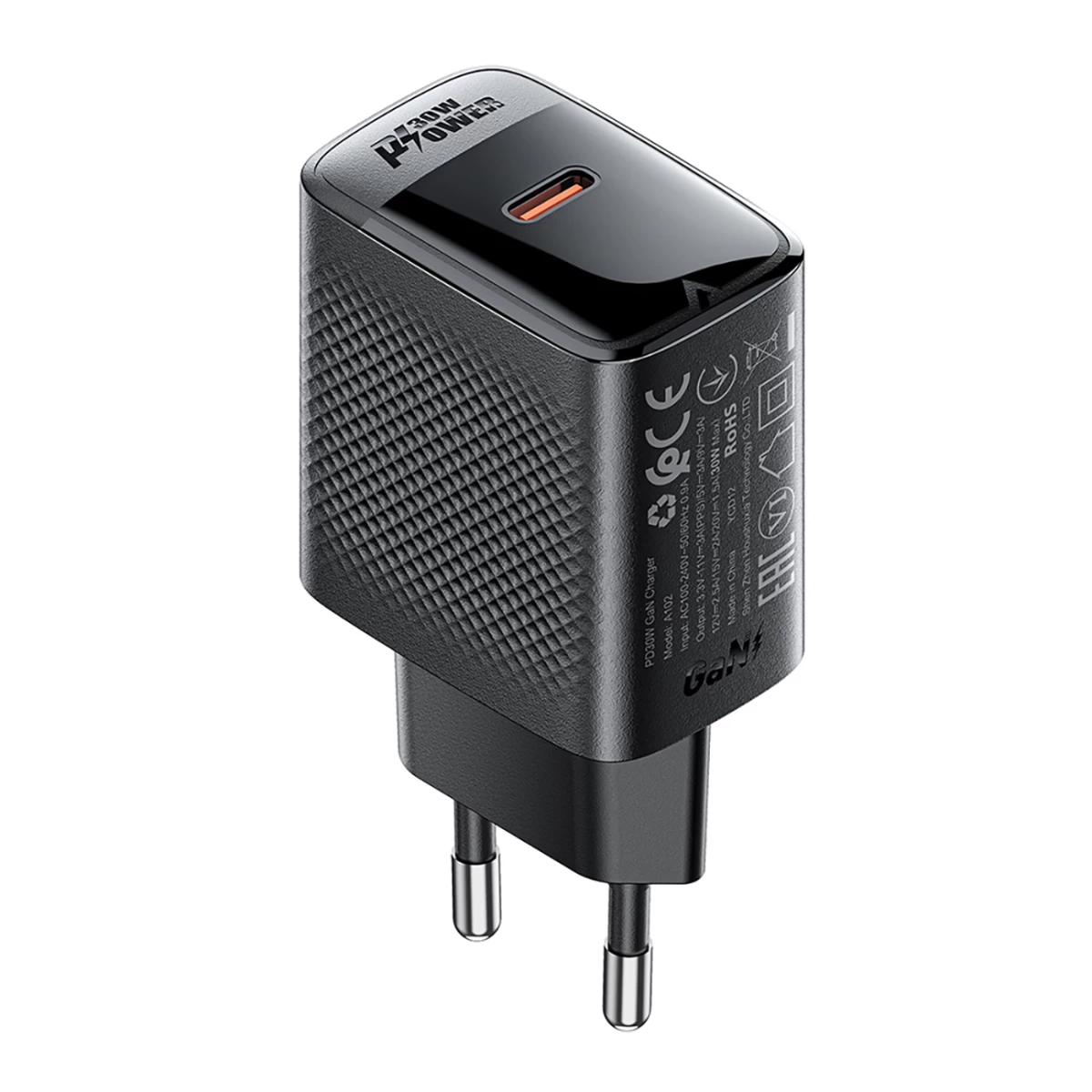 A102 Gan Gan Usb-c Pd 30 W Tinklo įkroviklis - Juodas