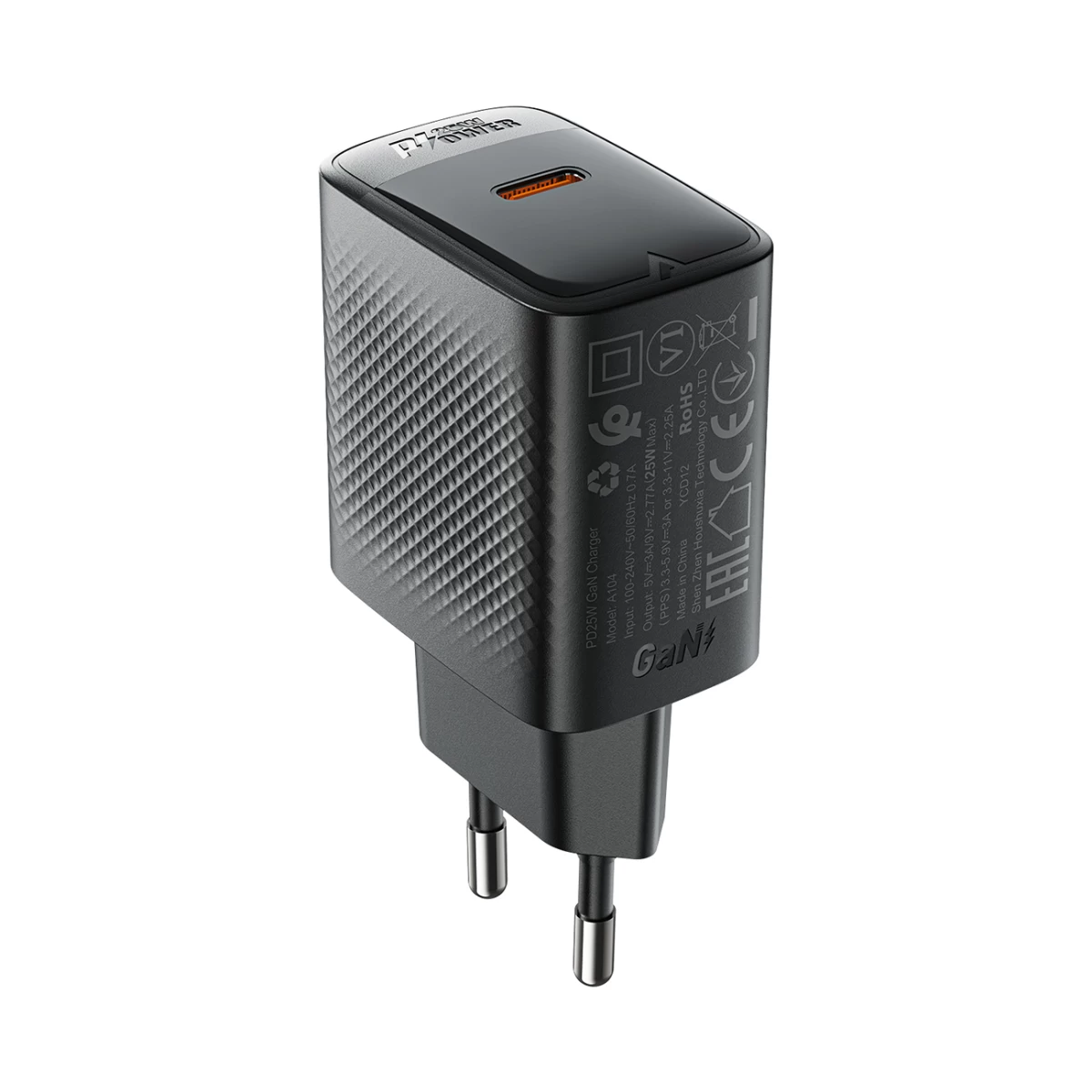 A104 Gan Gan Usb-c Pd Sfc Tinklo įkroviklis 25 W - Juodas
