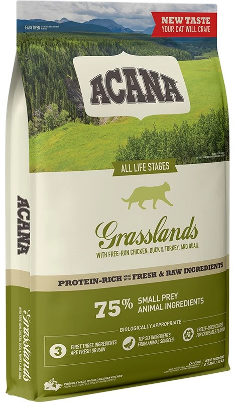ACANA Grasslands sausas kačių maistas, 4,5 kg, be grūdų