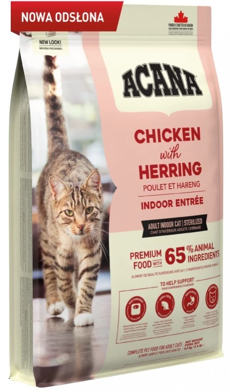 ACANA Indoor Entrée sausas kačių maistas, 4,5 kg, su vištiena ir kalakutiena