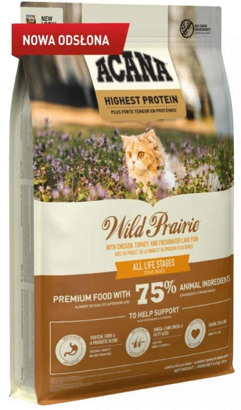 Acana Wild Prairie sausas kačių maistas, 4,5 kg, be grūdų