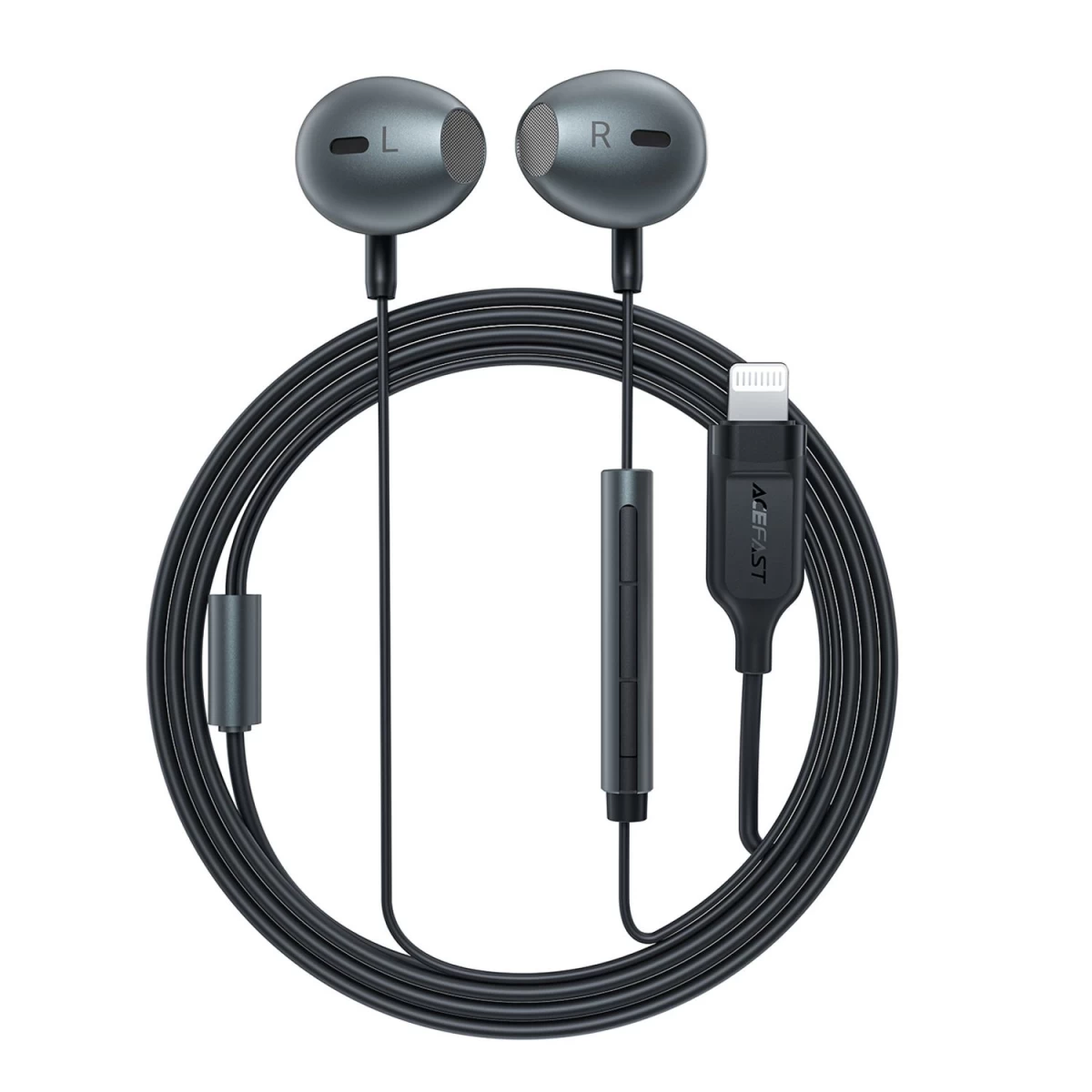 Acefast L1 Ausinės į Ausis Su lightning Jungtimi, Mikrofonu Ir 1,2 M Nuotolinio Valdymo Pulteliu - Juodos Spalvos Acefast L1 Ausinės į Ausis Su lightning Jungtimi, Mikrofonu Ir 1,2 M Nuotolinio Valdymo Pulteliu - Juodos Spalvos