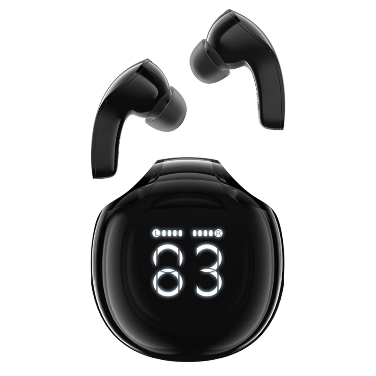 Acefast T9 bluetooth 5.3 Belaidės Ausinės į Ausis Su Ekranu - Juodos Spalvos