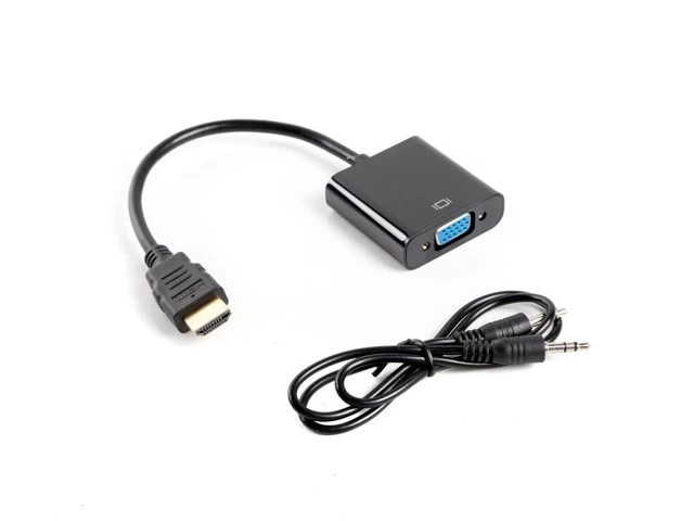 Adapter Lanberg AD-0017-BK (HDMI M - D-Sub (VGA) F; 0,20m; black color)