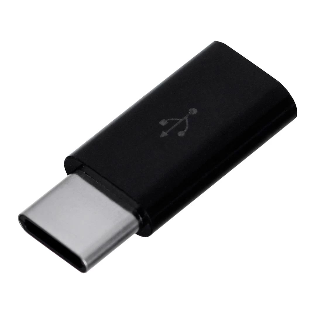Adapter SAVIO AK-31/B (Micro USB F - USB type C M; black color)