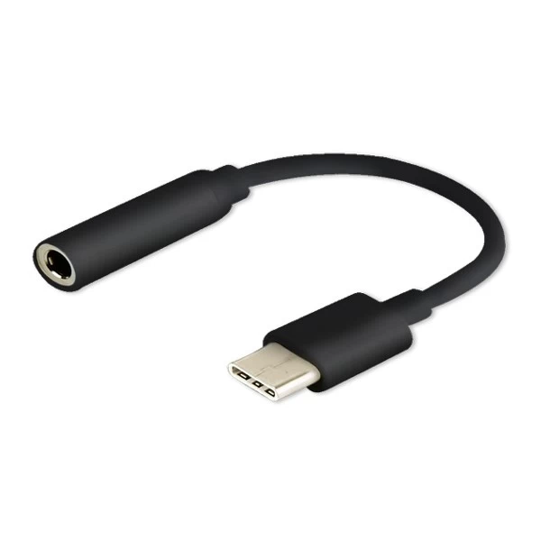 Adapter SAVIO AK-35/B (Socket type C - Jack stereo 3,5 mm ; 0,12m; black color)