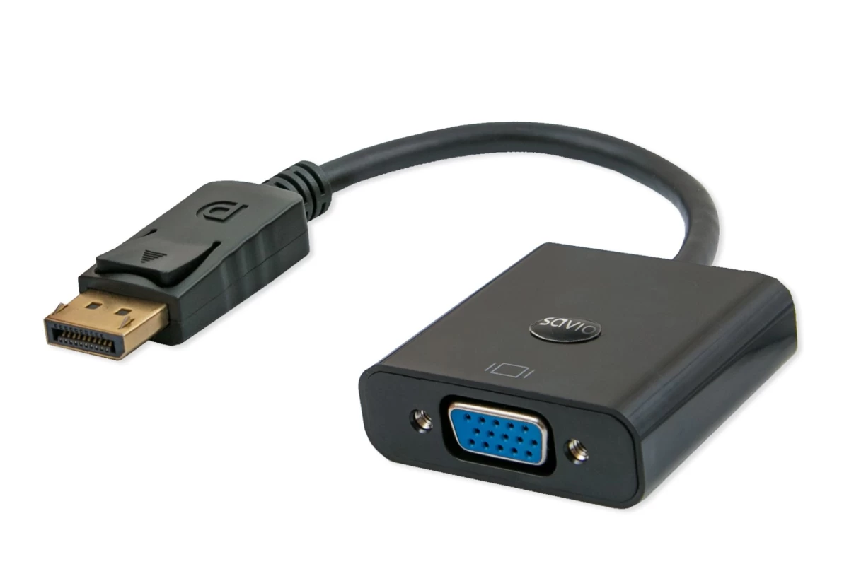 Adapter SAVIO CL-90 (DisplayPort M - D-Sub (VGA) F; 0,20m; black color)