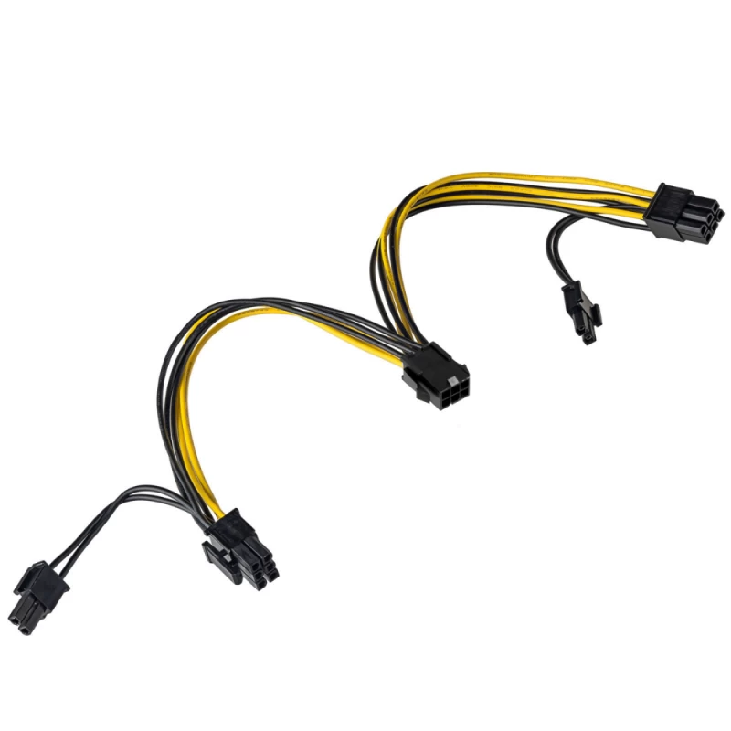 Adapterio Kabelis Akyga Pci Express 6 Kontaktų M / 2x 6+2 Kontaktų Ak-ca-55