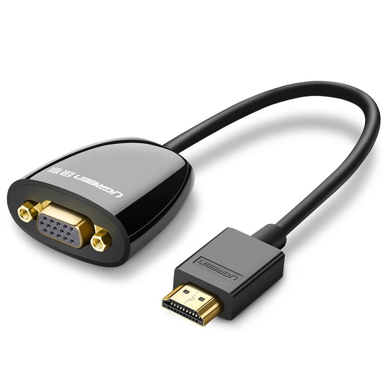 Adapterio Kabelis Iš Hdmi Vyriškos į Vga Moterišką Fhd Juodos Spalvos Adapterio Kabelis Iš Hdmi Vyriškos į Vga Moterišką Fhd Juodos Spalvos