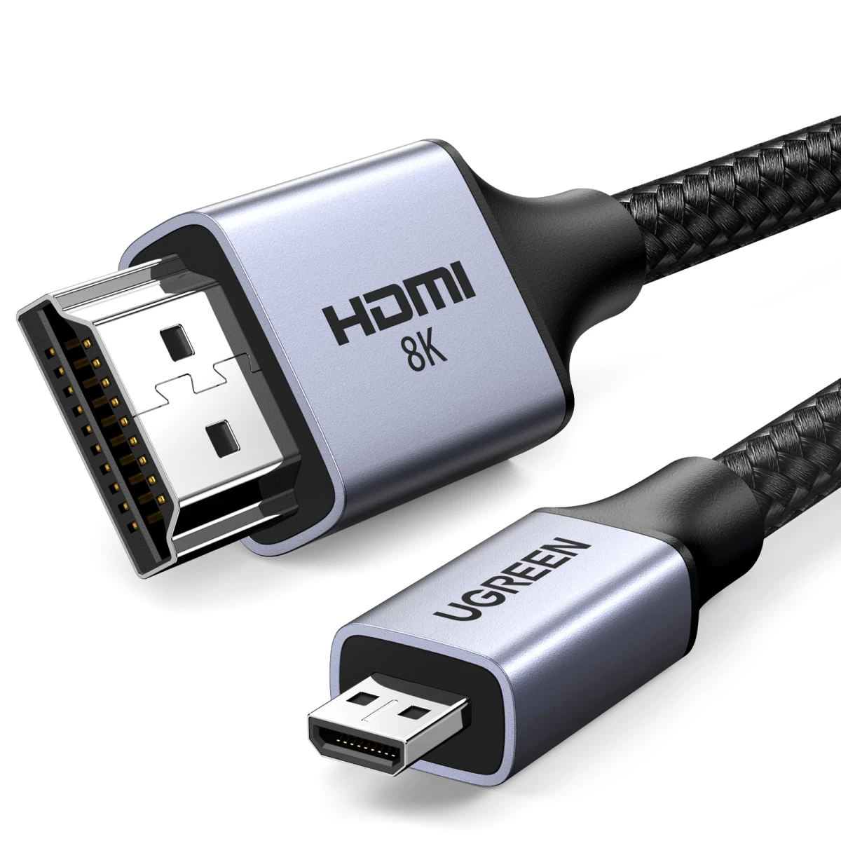 Adapterio Kabelis Micro Hdmi - Hdmi 2.1 8k 2 M Pilkas