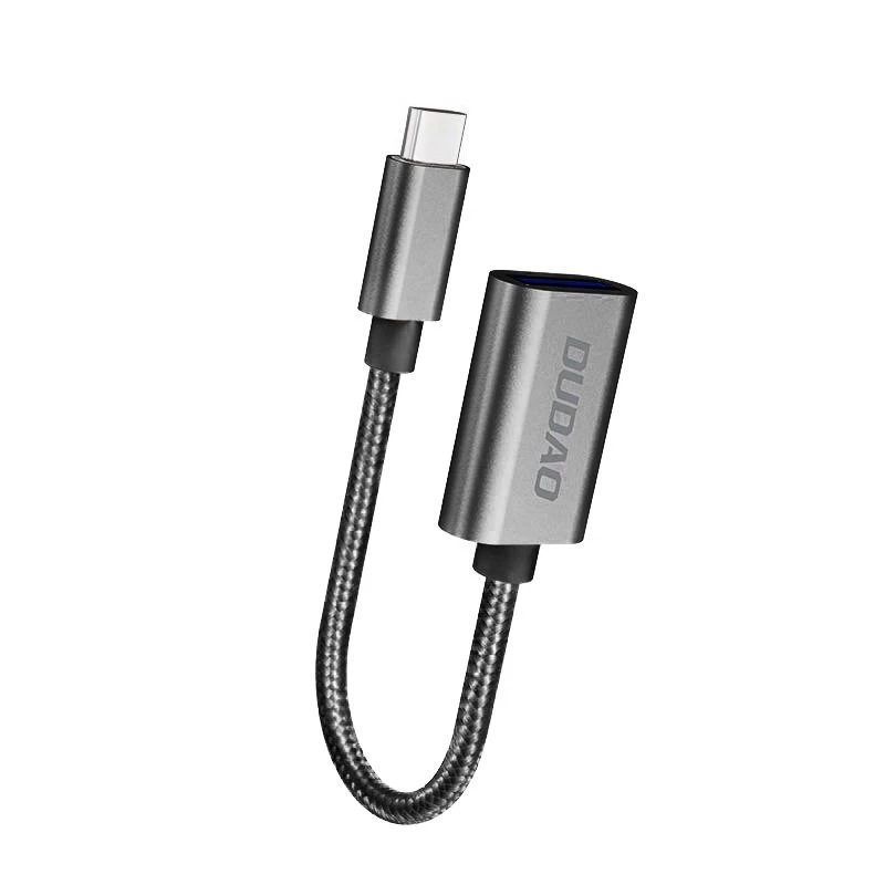 Adapterio Kabelis Otg Iš Usb į Usb-c Pilkos Spalvos Adapterio Kabelis Otg Iš Usb į Usb-c Pilkos Spalvos