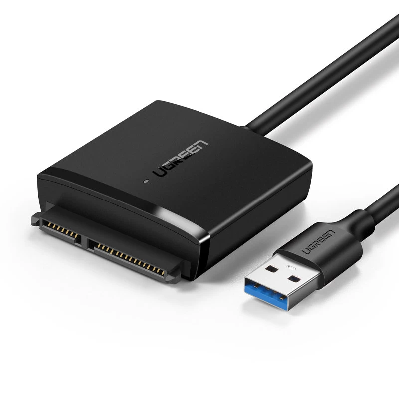 Adapterio Kabelis, Skirtas Hdd Ir Ssd Sata 2,5&#039;&#039; / 3,5&#039;&#039; Usb 3.0 Iki 12 Tb - Juodas