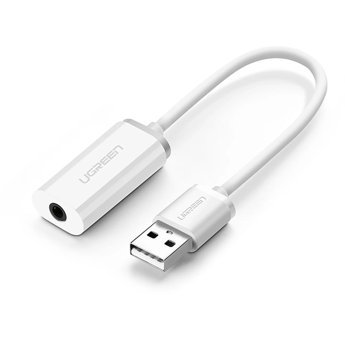 Adapterio Kabelis Usb-a (vyriškos Lyties) - Mini Lizdas 3,5 Mm (moteriškos Lyties) - Baltas Adapterio Kabelis Usb-a (vyriškos Lyties) - Mini Lizdas 3,5 Mm (moteriškos Lyties) - Baltas