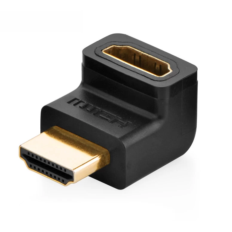 Adapterio Kampinis Kištukas Hdmi Lizdui Juodas