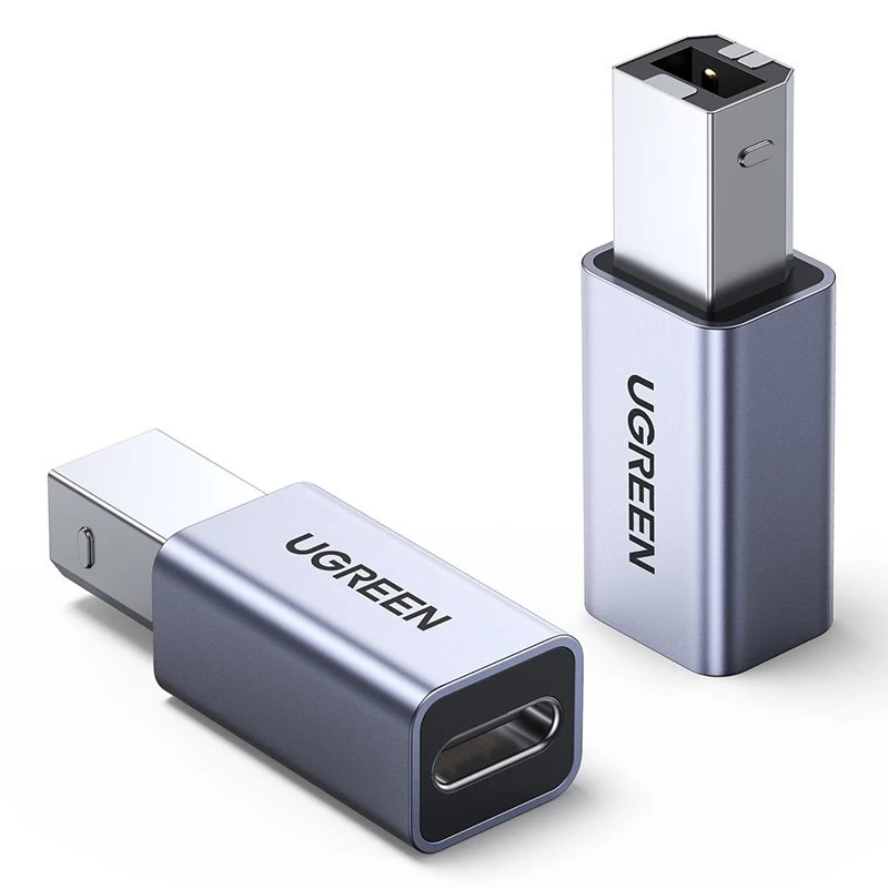 Adapterio Kištukas Iš Usb-c į Usb-b, Skirtas Diskiniam Spausdintuvui - Pilkas Adapterio Kištukas Iš Usb-c į Usb-b, Skirtas Diskiniam Spausdintuvui - Pilkas