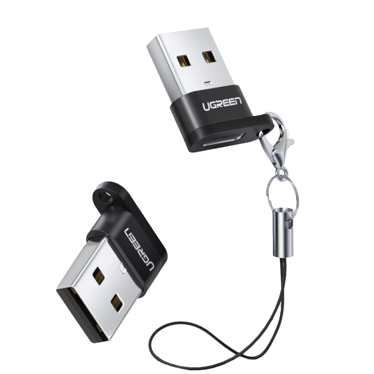 Adapterio Lizdas Iš Usb-c Kištuko į Usb Juodą Adapterio Lizdas Iš Usb-c Kištuko į Usb Juodą