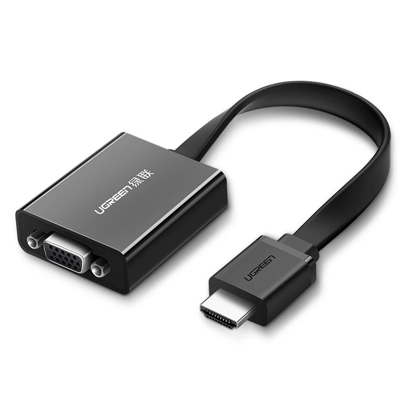 Adapteris Hdmi - Vga Micro Usb Aux Audio 3,5 Mm Mini Lizdas Juodas Adapteris Hdmi - Vga Micro Usb Aux Audio 3,5 Mm Mini Lizdas Juodas
